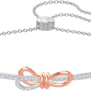 Lifelong Bow Bracelet Jewelry Collection, Clear Crystal, Rhodium Plated